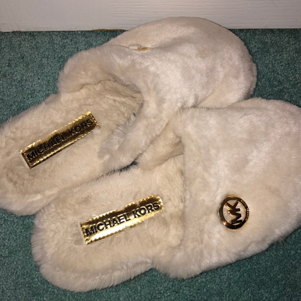 Michael Kors slippers with hard plastic bottoms